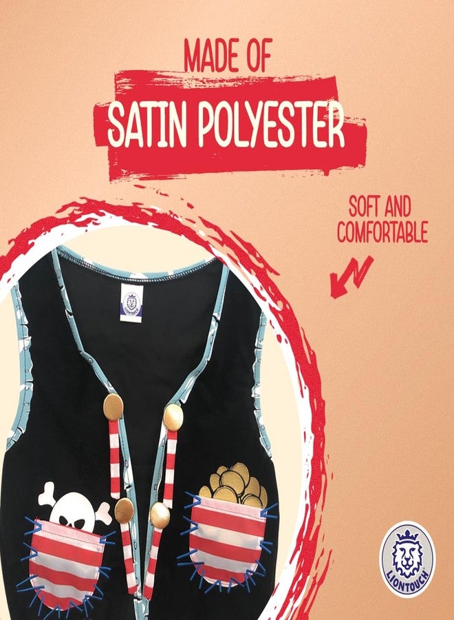 Liontouch - Pirate Vest - Captain Red Stripe | Age 3-8 Years - One Size Fits All | Pretend Play For Toddler Boys with Skull Motive | Dress Up, Fancy Dresses & Costumes For Kids Sailing the Caribbeans - Image 3
